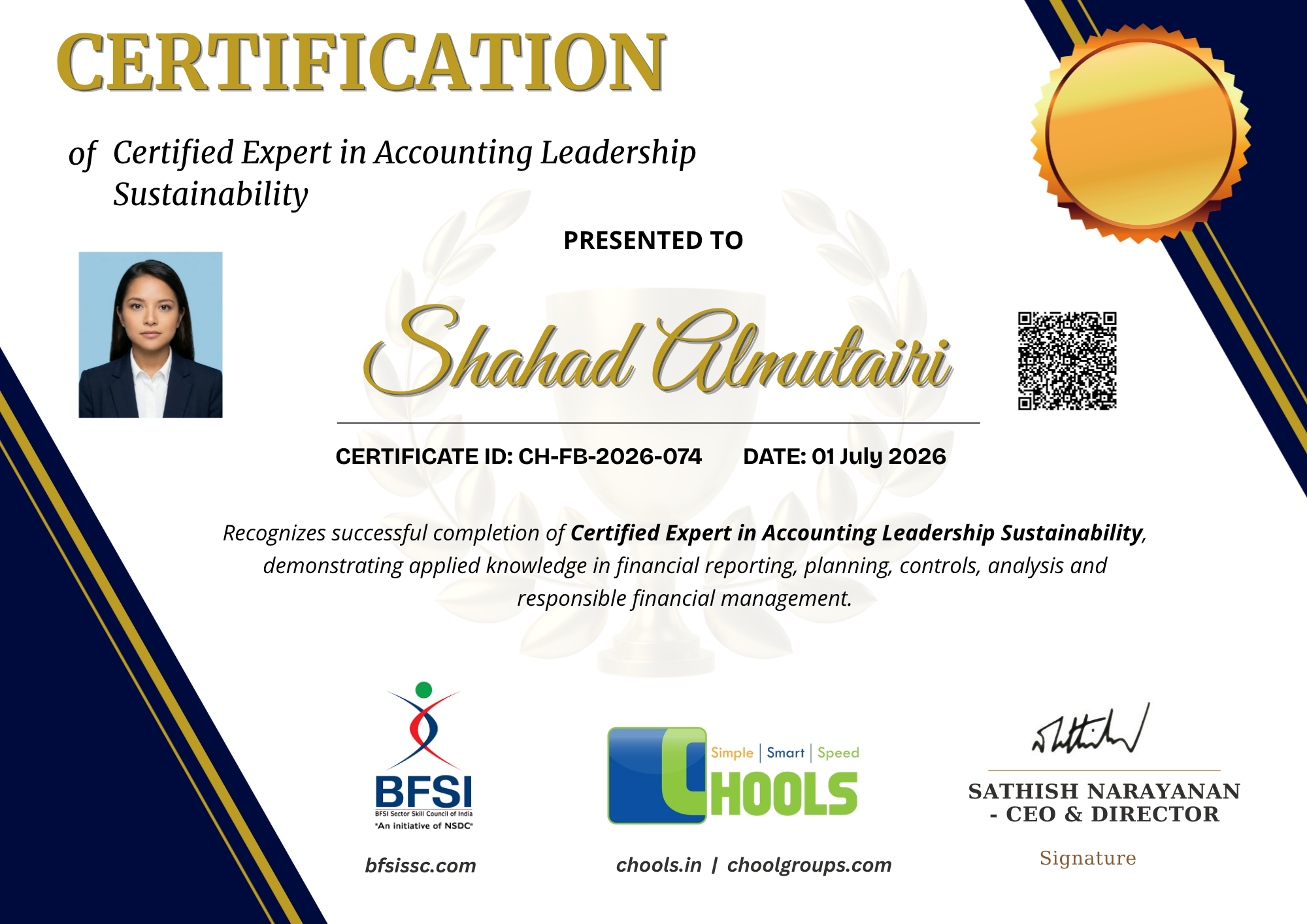 Certified Expert in Accounting Leadership Sustainability